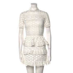 SELF-PORTRAIT Lace Pattern Mini Dress